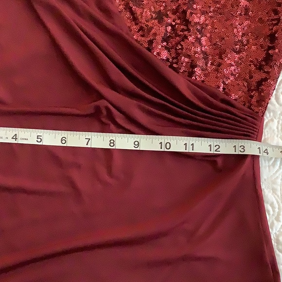 Worthington Wine Red Sleeveless Jersey Knit Sleeveless Sequined Top Size SP - Picture 9 of 10